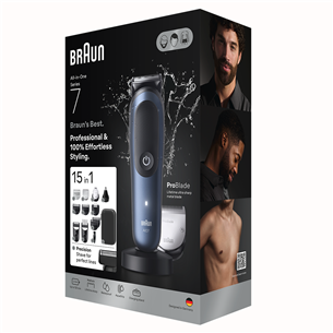 Braun All-in-One, Seeria 7, 15-ühes, tumesinine - Trimmeri komplekt