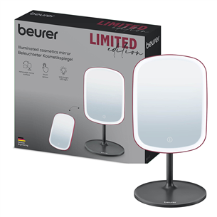 Beurer BS 47 Limited Edition, must/punane - Valgustusega kosmeetikapeegel