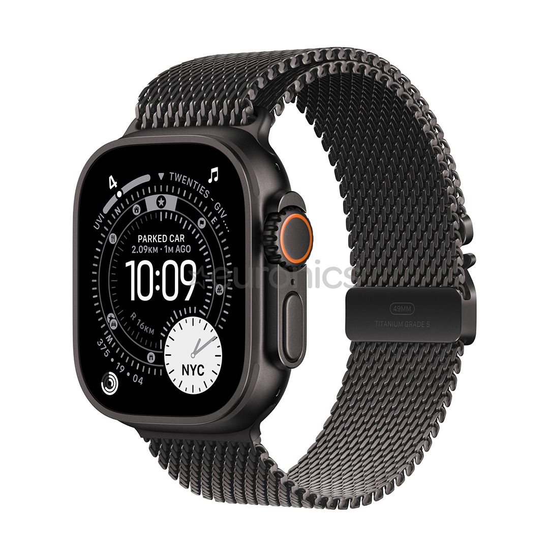 Apple Titanium Milanese Loop, 49 mm, M, black - Watch band