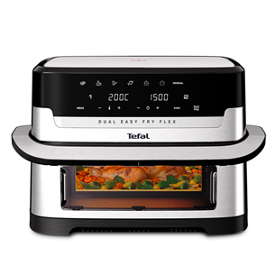 Tefal Dual Easy Fry Flex, 2700 Вт, 9 л, нерж. сталь/черный - Аэрогриль EY922DE0
