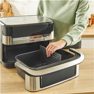 Tefal Dual Easy Fry Flex, 2700 W, 9 L, roostevaba teras/must - Kuumaõhufritüür