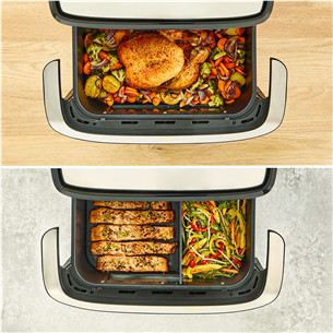 Tefal Dual Easy Fry Flex, 2700 Вт, 9 л, нерж. сталь/черный - Аэрогриль