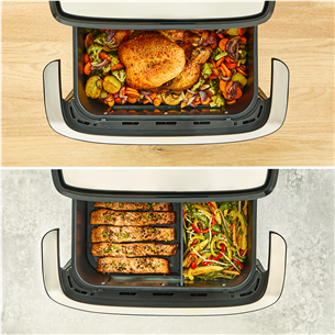 Tefal Dual Easy Fry Flex, 2700 W, 9 L, roostevaba teras/must - Kuumaõhufritüür