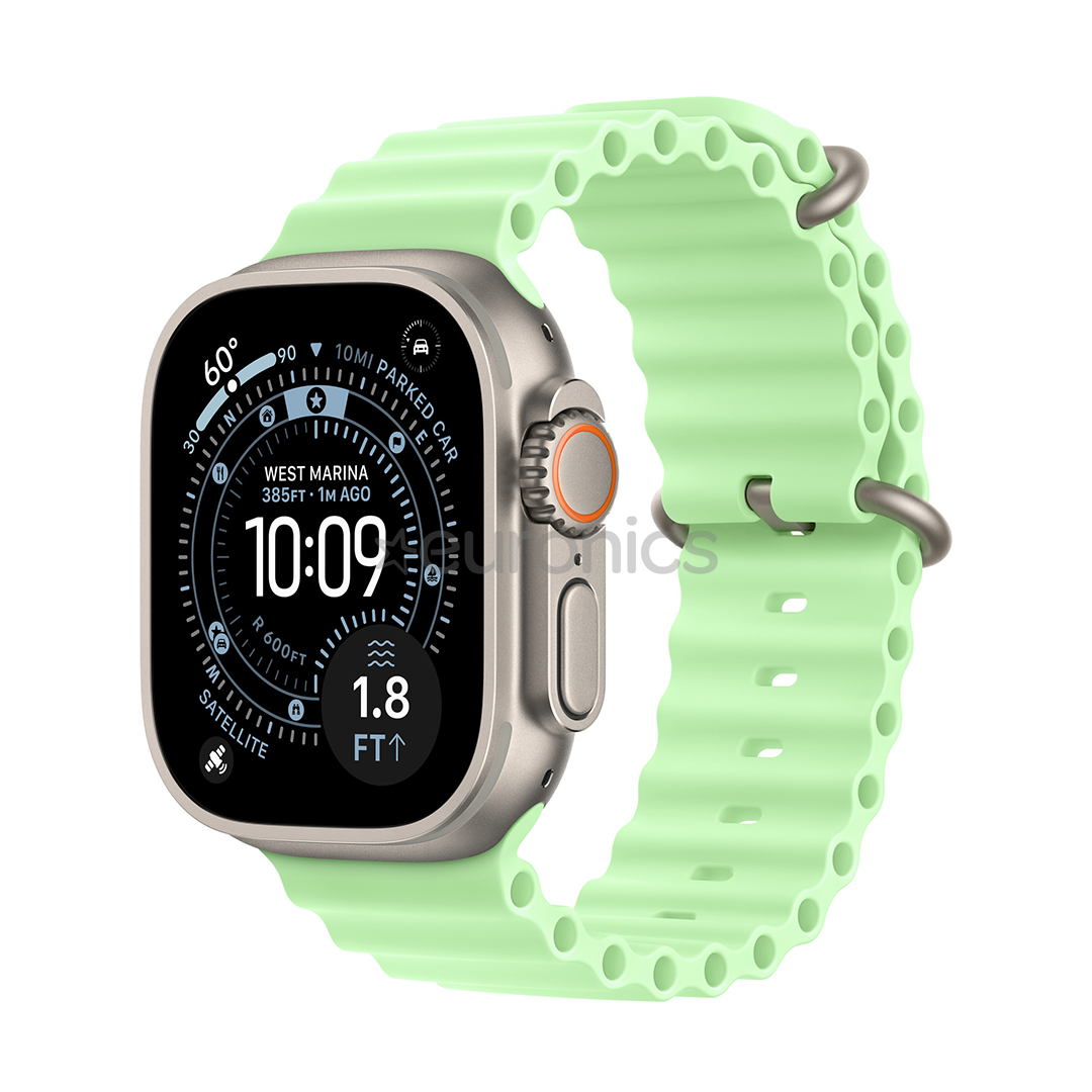 Apple Ocean Band Extension, 49 mm, loomulik titaan, roheline - Kellarihma pikendus