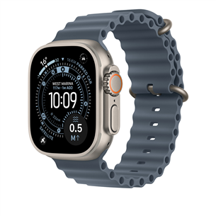 Apple Ocean Band, 49 mm, loomulik titaan, sinine - Kellarihm