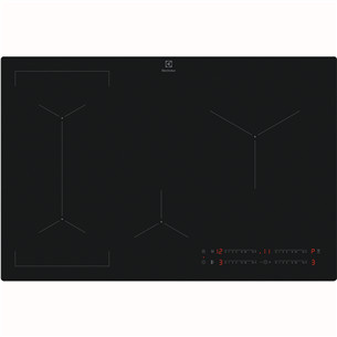 Electrolux 600 SaphirMatt SE® Bridge Hob2Hood, width 80 cm, black - Built-in induction hob EIV83443CT
