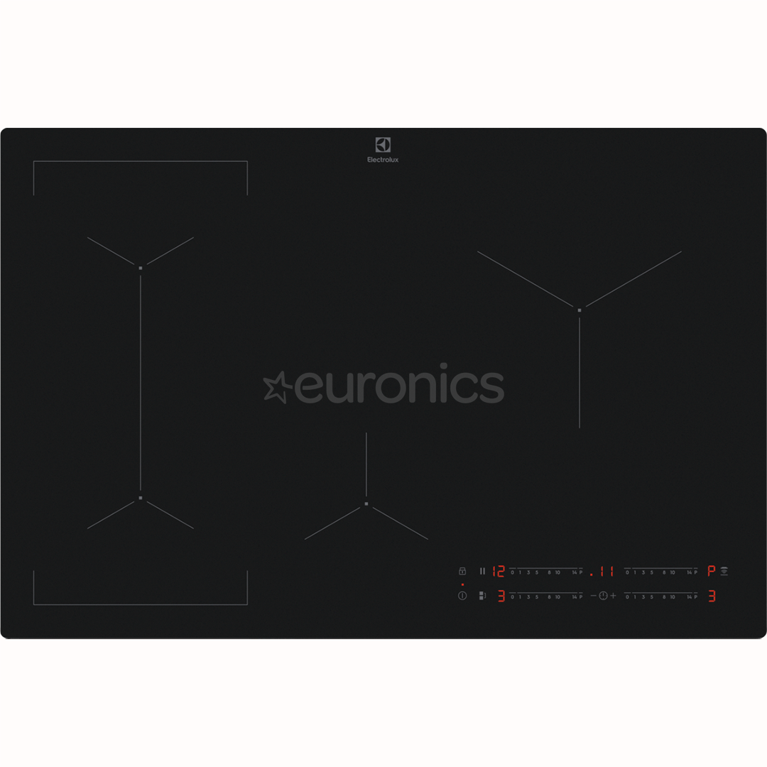 Electrolux 600 SaphirMatt SE® Bridge Hob2Hood, ширина 80 см, черный - Интегрируемая индукционная варочная панель