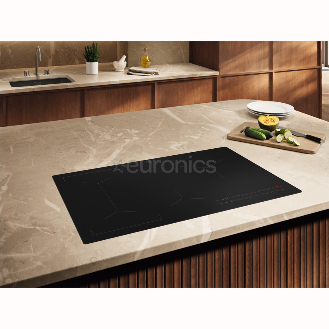 Electrolux 600 SaphirMatt SE® Bridge Hob2Hood, laius 80 cm, must - Integreeritav induktsioonpliidiplaat