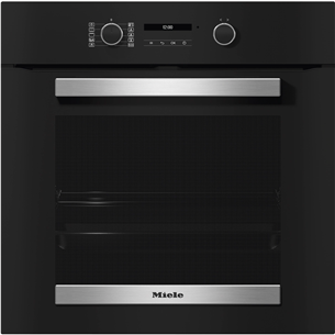 Miele, 76 L, pyrolytic cleaning, black - Built-in oven H2465BP