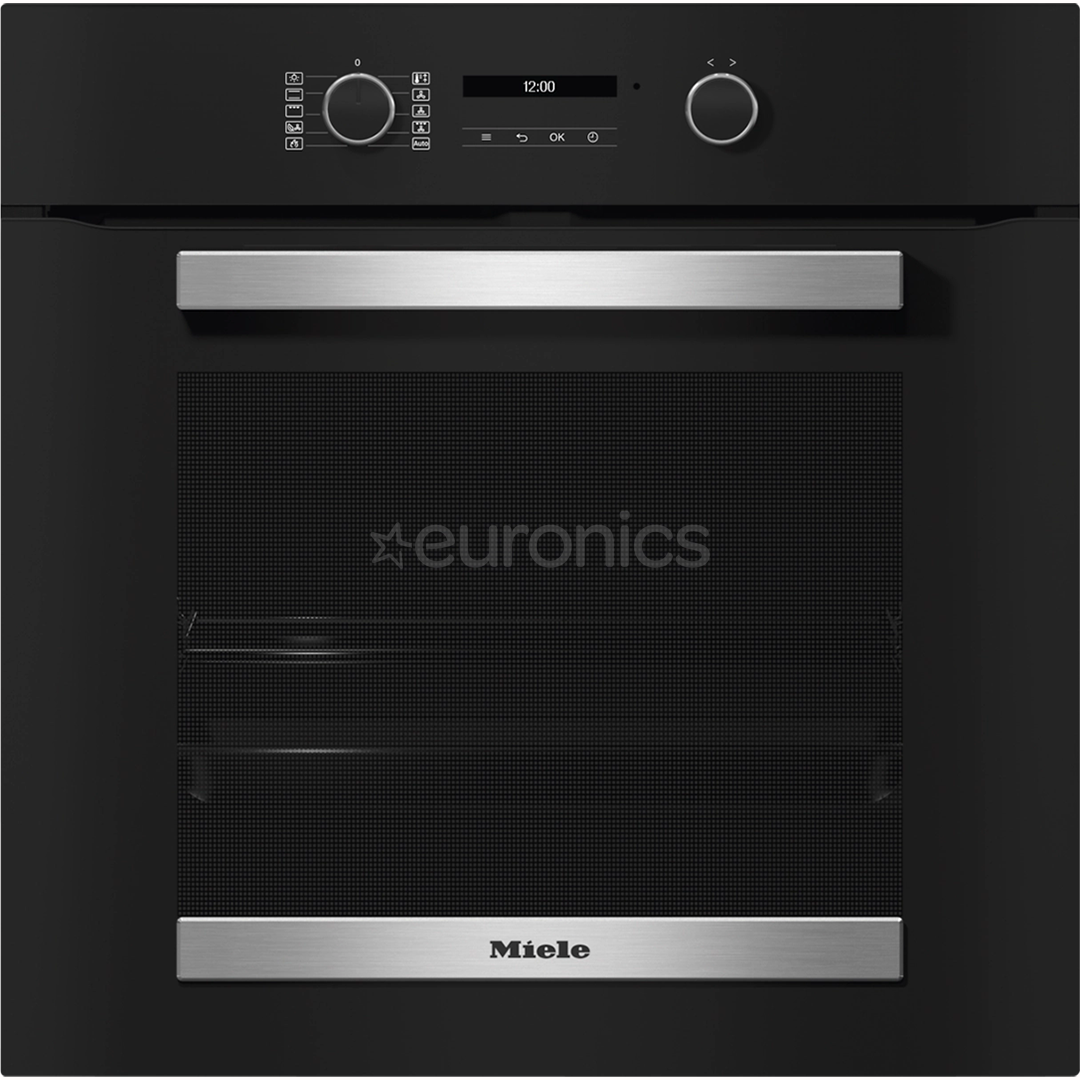 Miele, 76 L, pyrolytic cleaning, black - Built-in oven