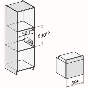 Miele, 76 L, pürolüütiline puhastus, must - Integreeritav ahi