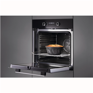 Miele, 76 L, pyrolytic cleaning, black - Built-in oven