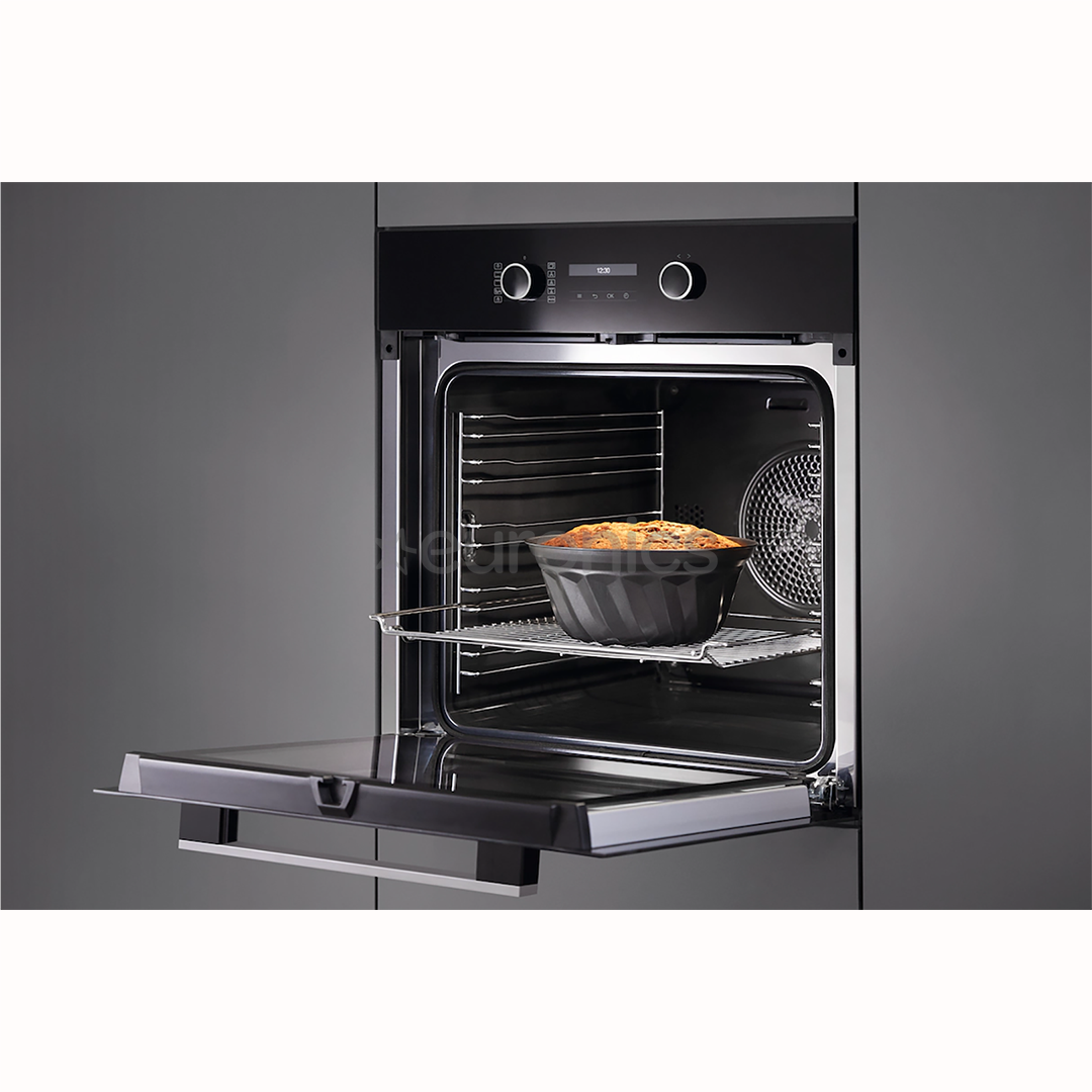 Miele, 76 L, pyrolytic cleaning, black - Built-in oven