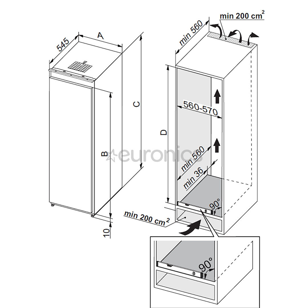 Asko, No Frost, 208 L, height 178 cm - Built-in freezer