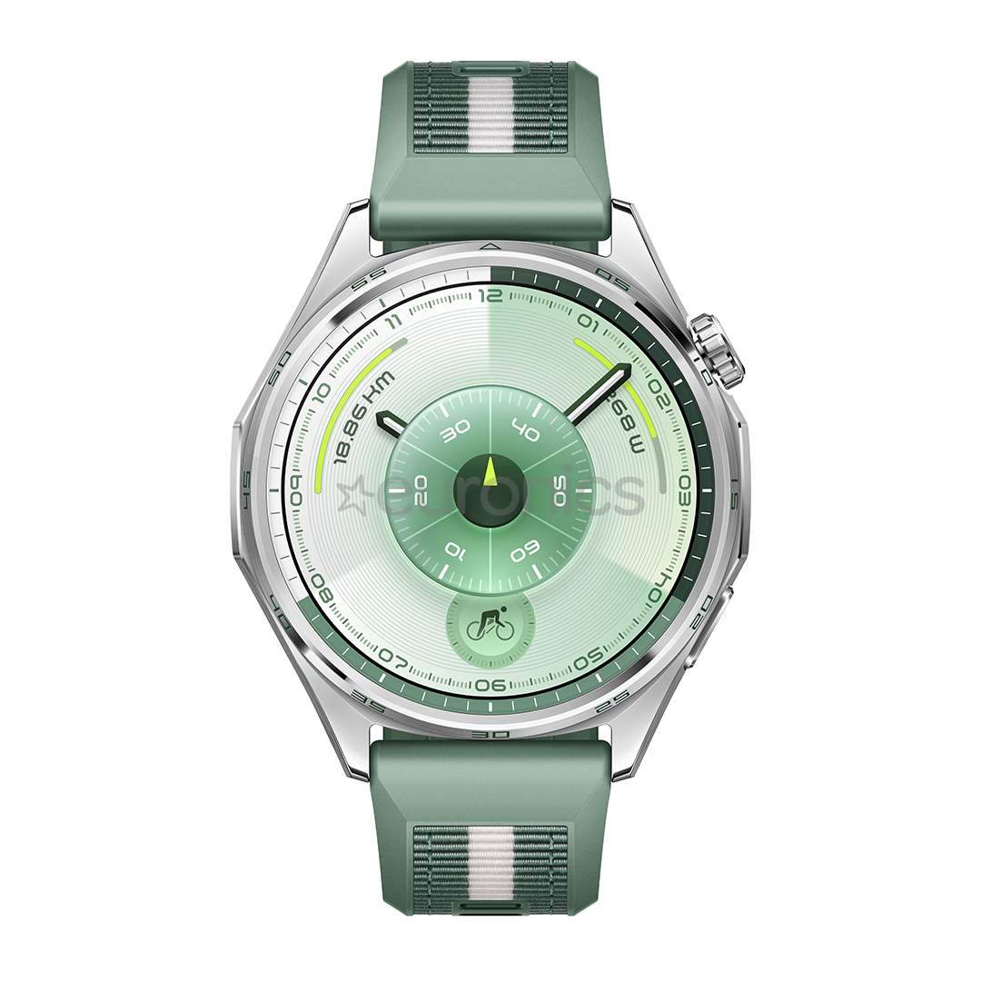 Huawei Watch GT6, 46 mm, punutud rihm, roostevaba / roheline - Nutikell