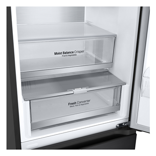 LG, NoFrost, 387 л, высота 203 см, черный - Холодильник