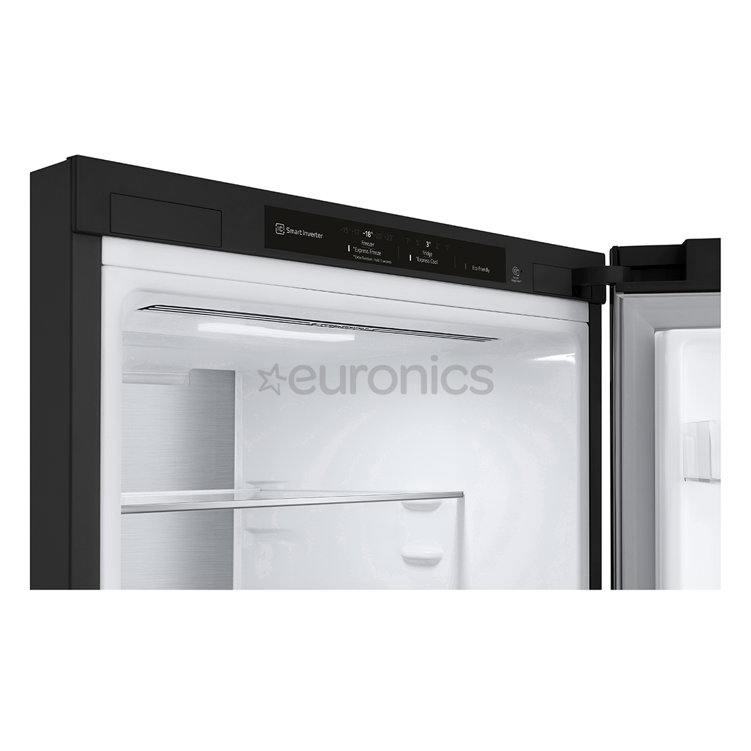 LG, NoFrost, 387 л, высота 203 см, черный - Холодильник
