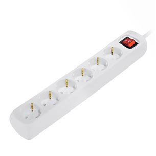 Hama, 1.4 m, 6 sockets, white - Extension plug 00030384