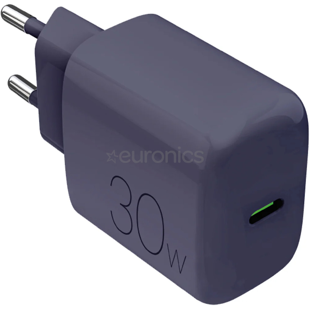 Puro DAILY 1, USB-C, 30 W, tumesinine - Laadija