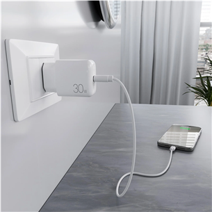 Puro DAILY 1, USB-C, 30 W, valge - Laadija