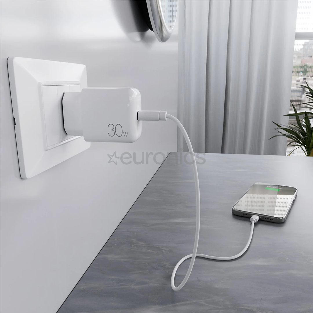 Puro DAILY 1, USB-C, 30 W, valge - Laadija