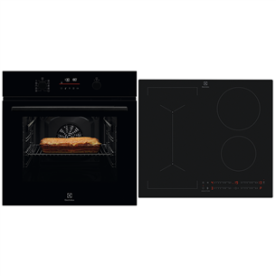 Electrolux, 65 L, black - Built-in oven + induction hob