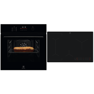 Electrolux, 65 L, black - Built-in oven + induction hob