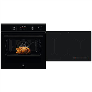 Electrolux, 72 L, black - Built-in oven + induction hob EOC6P77H+EIV83443CT