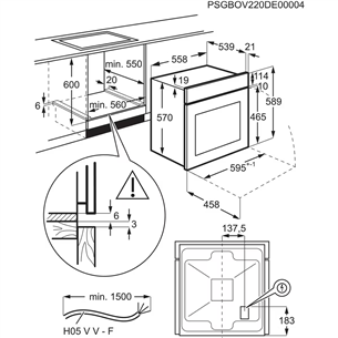 Electrolux, 65 L, must - Integreeritav ahi + induktsioonpliidiplaat