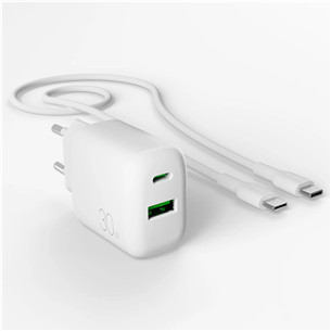 Puro Pro Lite Charger + USB-C cable, 30W, valge - Laadija