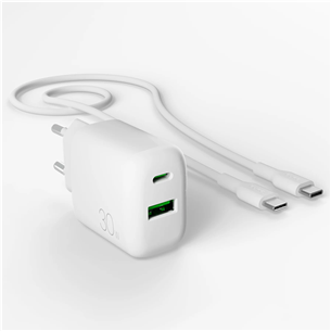 Puro Pro Lite Charger + кабель USB-C, 30 Вт, белый - Зарядное устройство