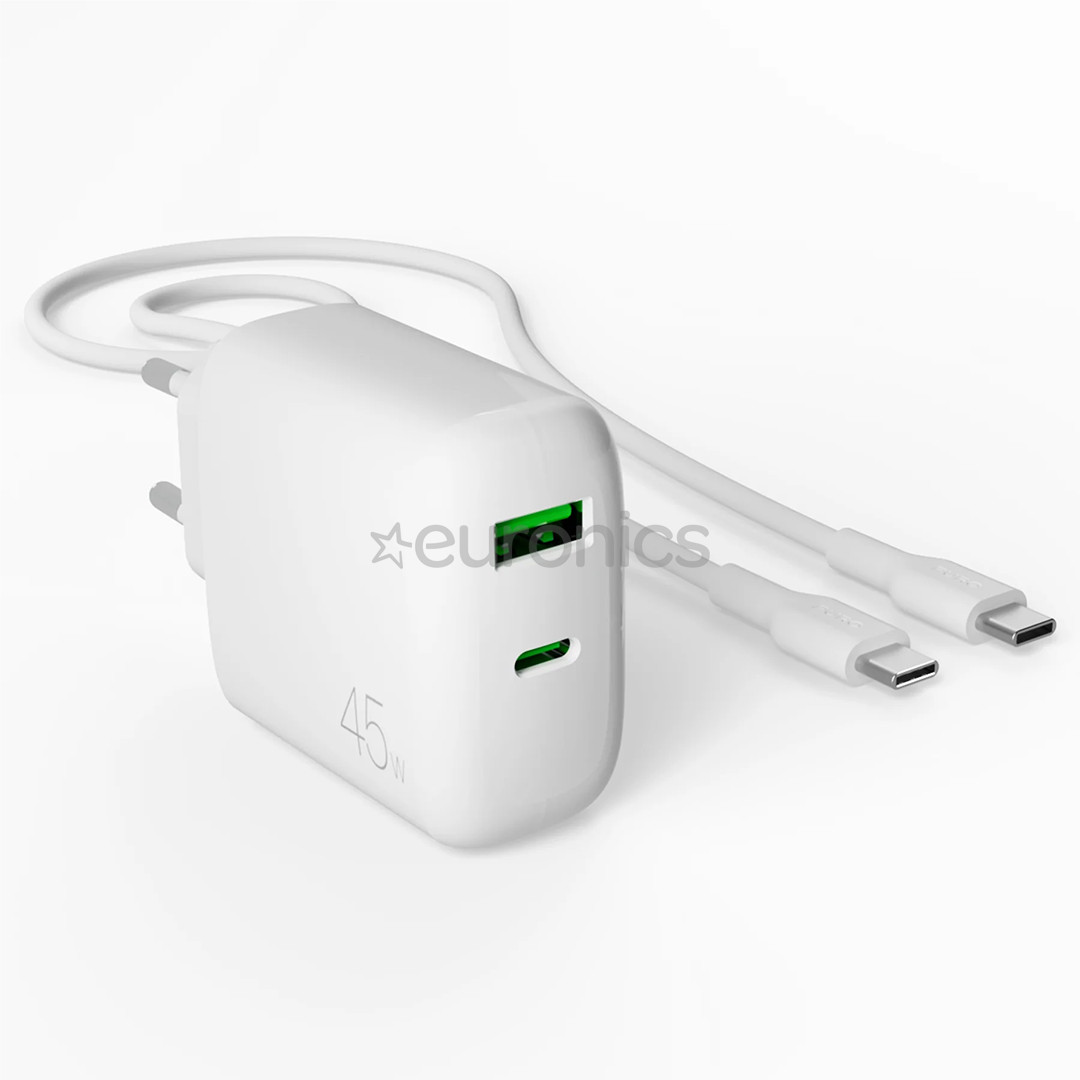 Puro Pro Lite Charger + USB-C cable, 45 W, valge - Laadija