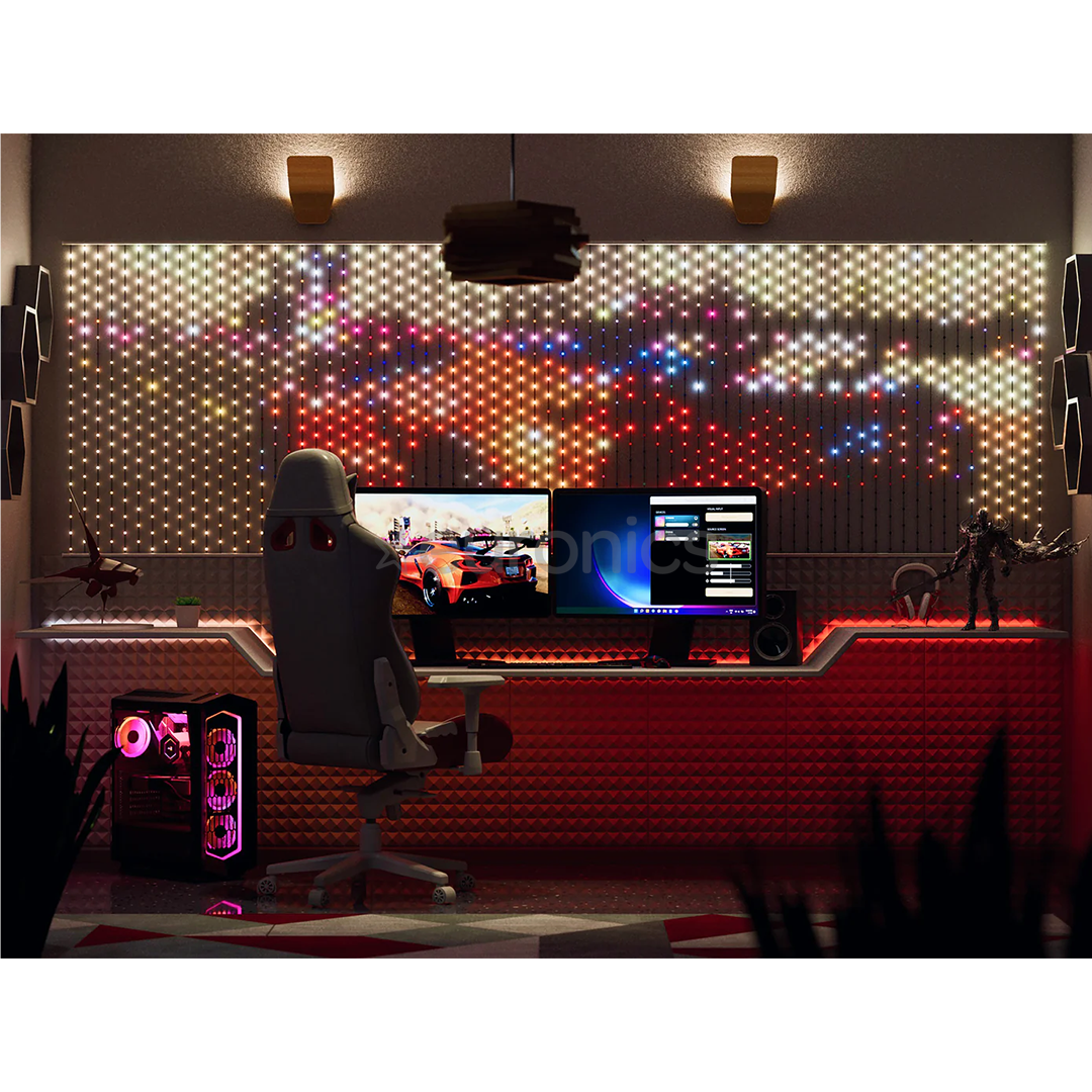 Twinkly Matrix, 100 x 100 cm, RGB, clear - LED light curtain