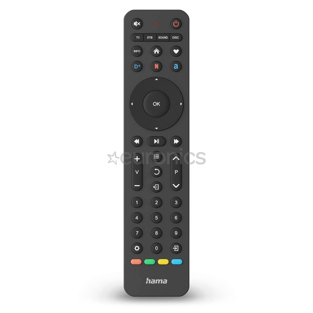 Hama 4-in-1 Universal TV Remote Control, must - Universaalne juhtimispult