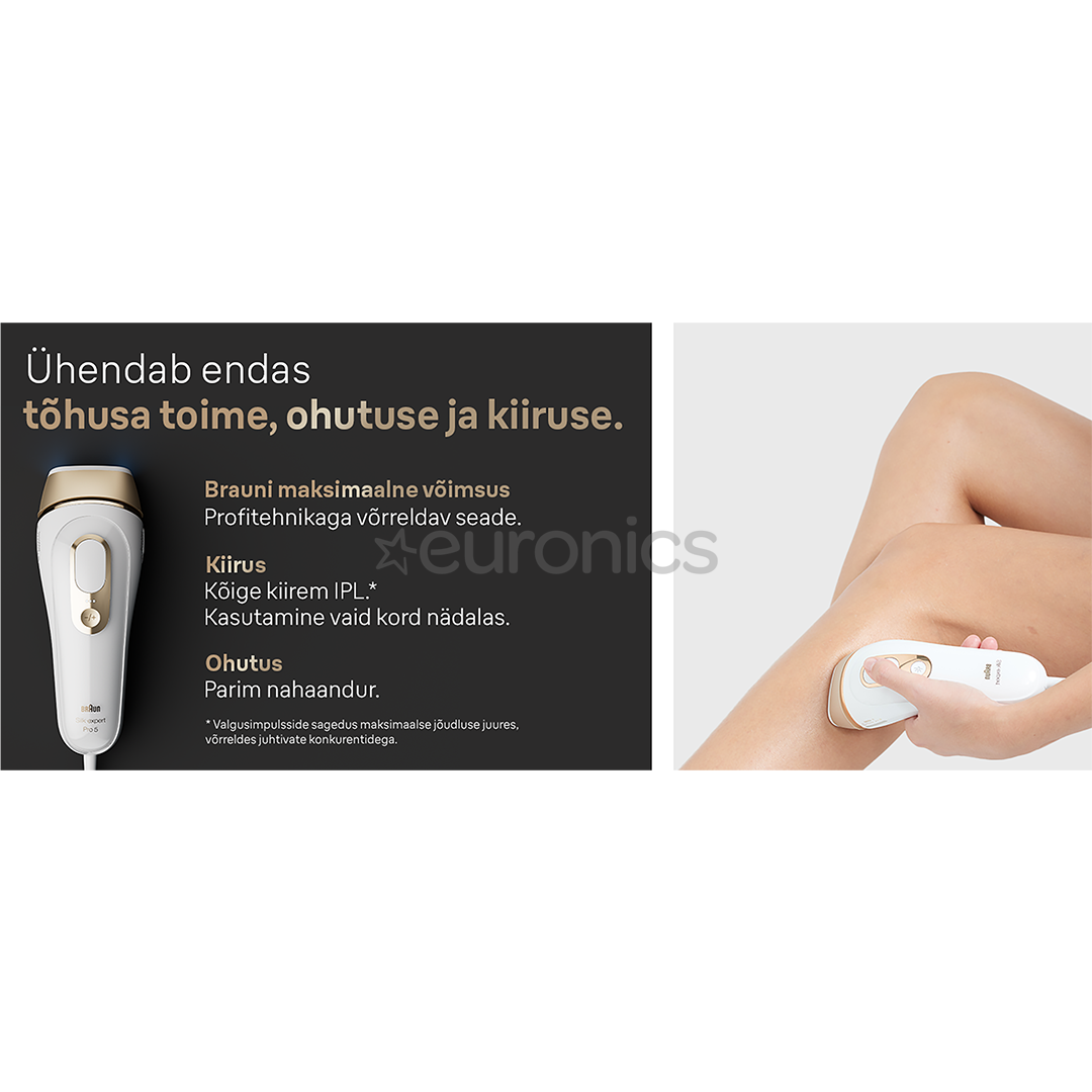 Braun Silk-expert Pro 5, белый/золотистый - Фотоэпилятор IPL
