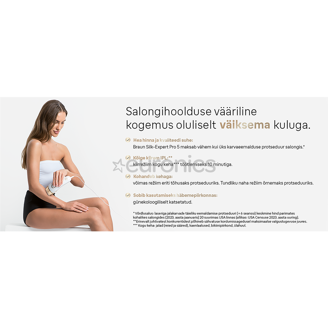 Braun Silk-expert Pro 5, белый/золотистый - Фотоэпилятор IPL