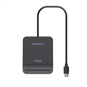 Trust Primo Smart Card Reader, USB-C, must - ID-kaardi lugeja 26061