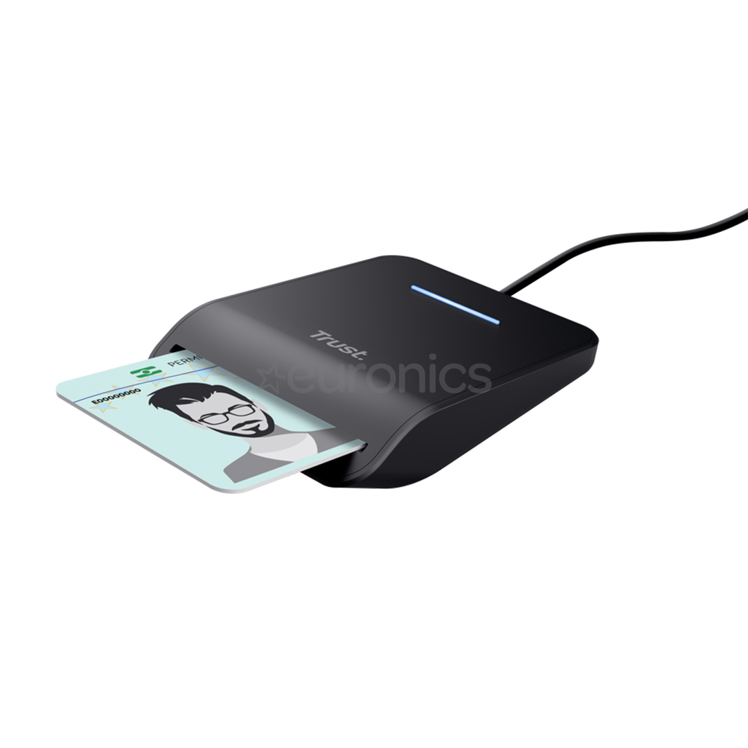 Trust Primo Smart Card Reader, USB-C, черный - Считыватель ID-карты