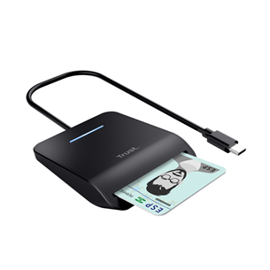 Trust Primo Smart Card Reader, USB-C, черный - Считыватель ID-карты