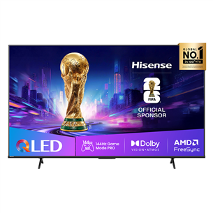 Hisense E7Q PRO, 55'', 4K UHD, QLED, black - TV 55E7QPRO