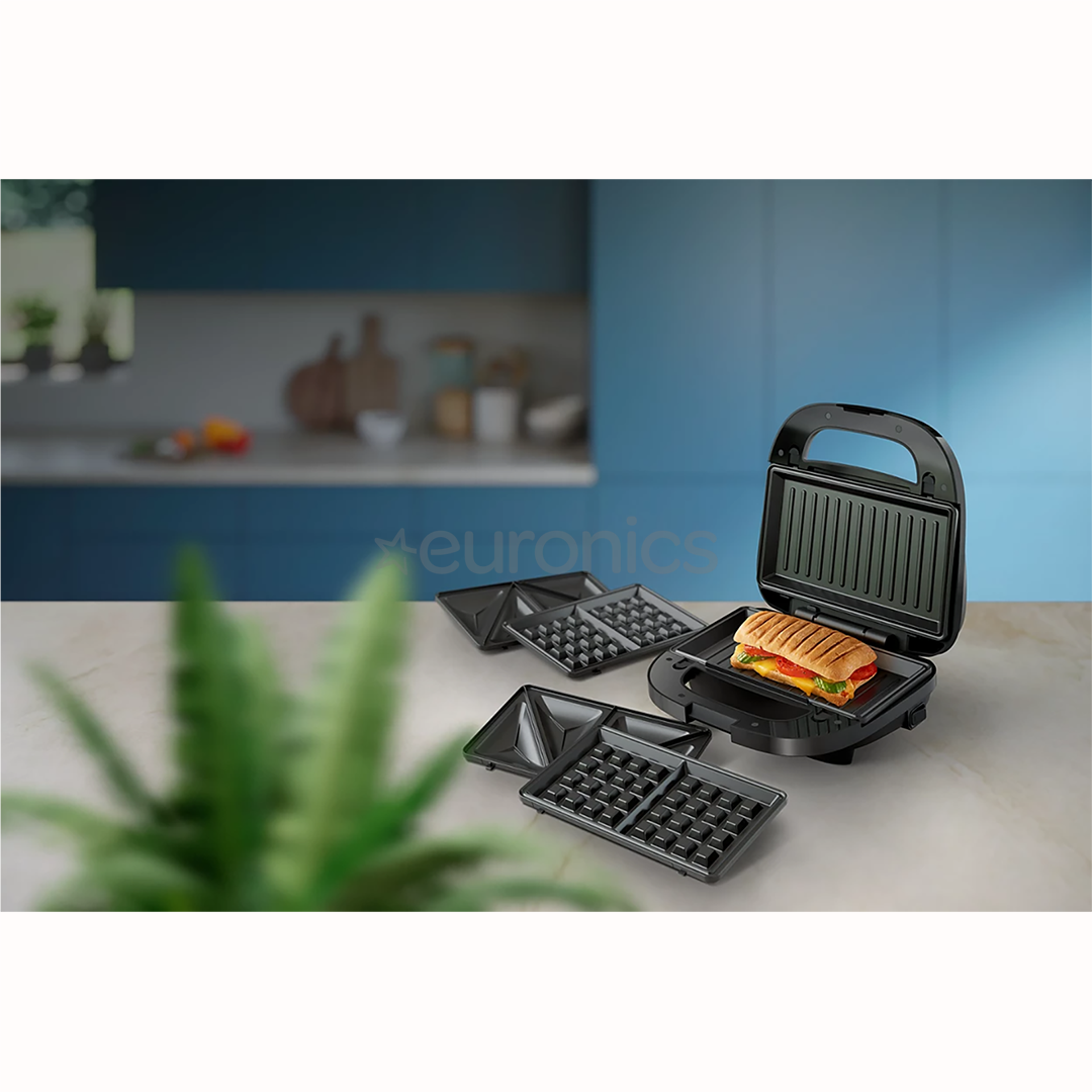 Philips 5000 Series, 750 W, black/grey - Sandwich make