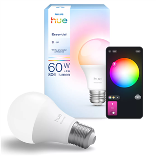 Philips Hue Essential A60, Full Color, E27, valge - Nutivalgusti