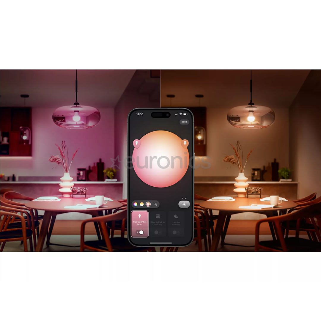 Philips Hue Essential A60, Full Color, E27, 3 tk, valge - Nutivalgusti