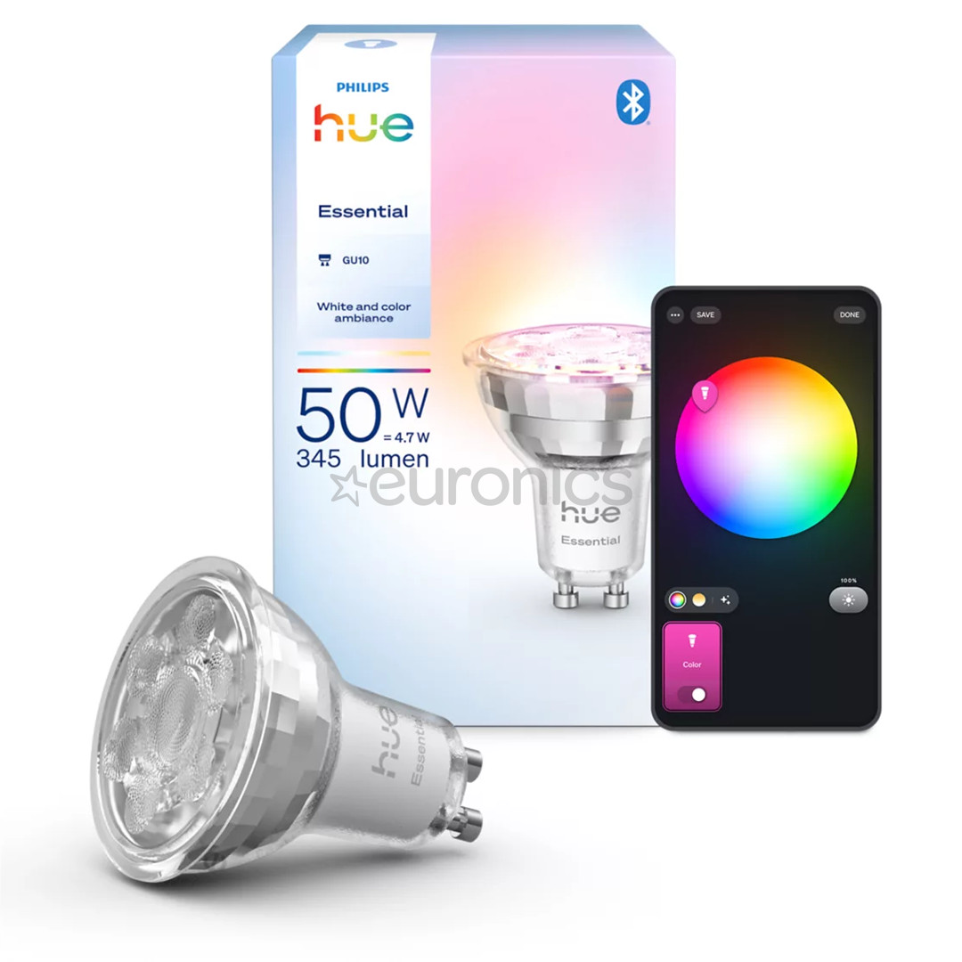 Philips Hue Essential Spot, Full Color, GU10, valge - Nutivalgusti