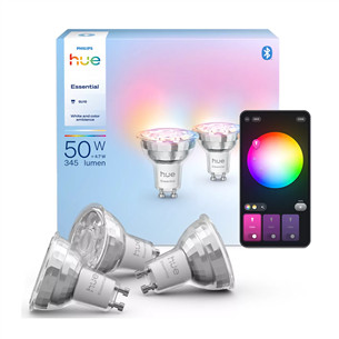 Philips Hue Essential Spot, Full Color, GU10, 3 tk, valge - Nutivalgusti