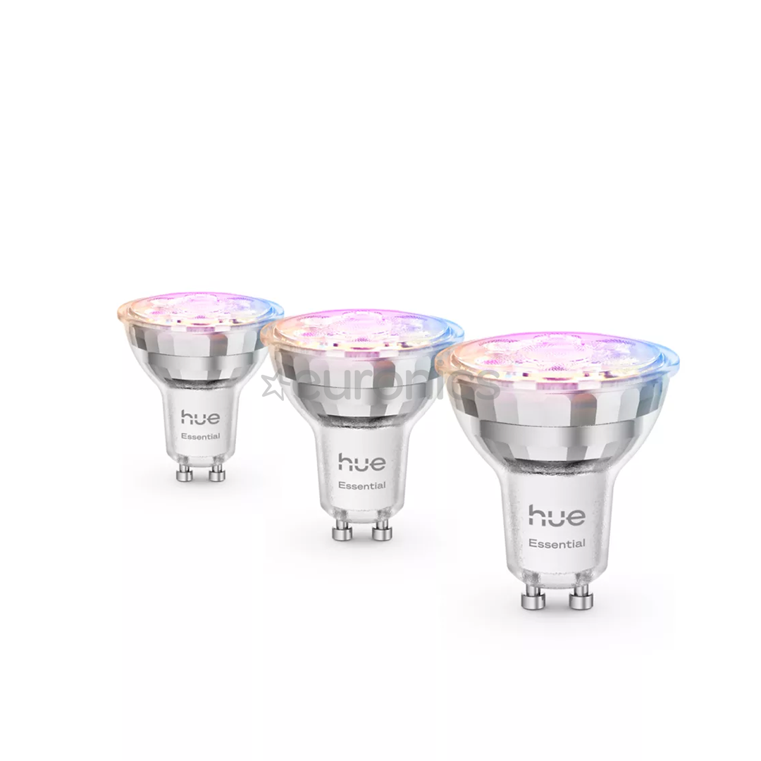 Philips Hue Essential Starter Kit, Spotlight + Hue Bridge, Full Color, GU10, 3 tk, valge - Nutivalgusti komplekt