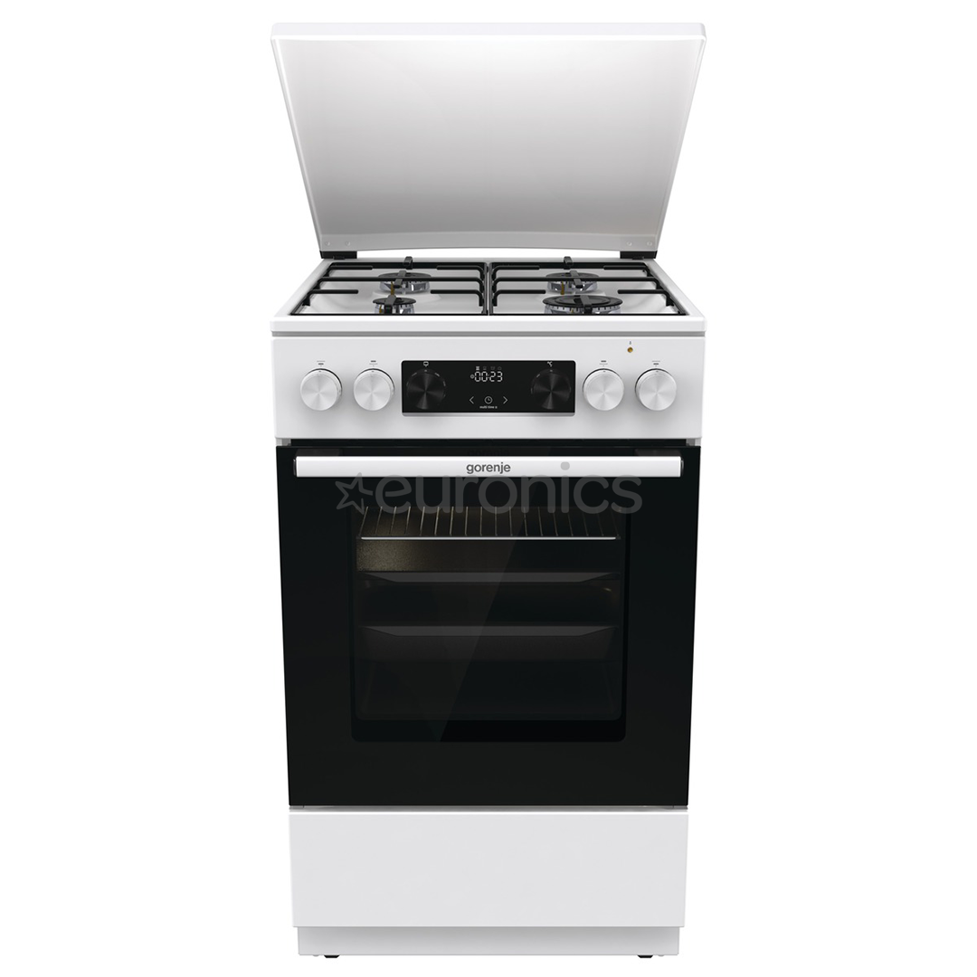 Gorenje, 62 л, ширина 50 см, белый - Газовая плита с электрической духовкой