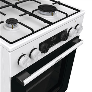 Gorenje, 62 L, width 50 cm, white - Gas cooker with electric oven