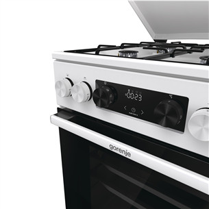 Gorenje, 62 L, width 50 cm, white - Gas cooker with electric oven