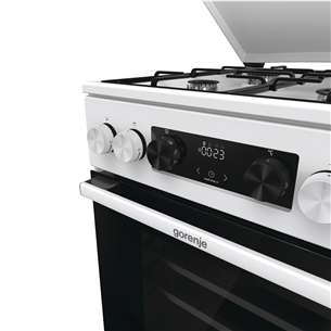 Gorenje, 62 л, ширина 50 см, белый - Газовая плита с электрической духовкой